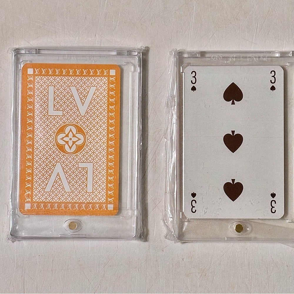 Collectable Louis Vuitton Yellow Playing Card 3 of Spades with COA